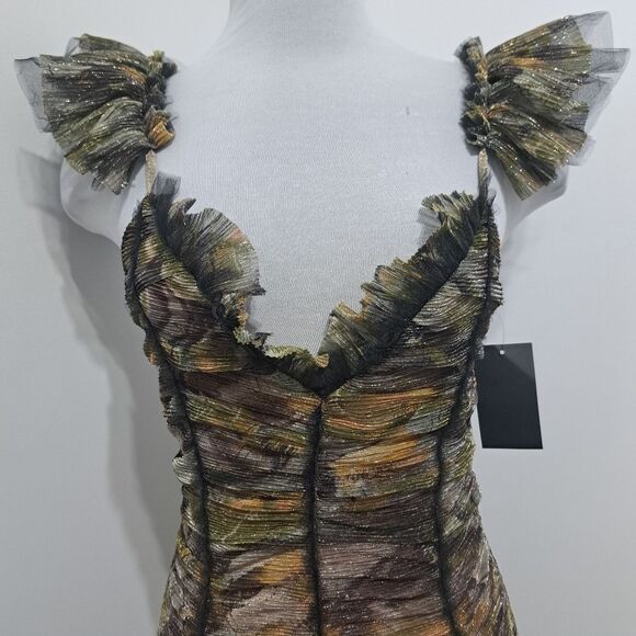 Mia Vesper The Mothra Sexy Festival Ruching Mini Dress Multi-Color Medium NWT - Picture 13 of 17